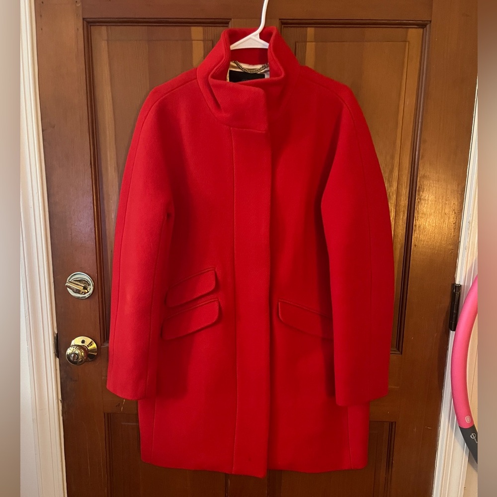 NWT J. Crew Stadium Cloth Red Coat Size 8